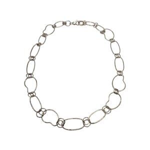 Ippolita Sterling Silver Classico Prosper Hammered Kidney Bean Necklace #19451